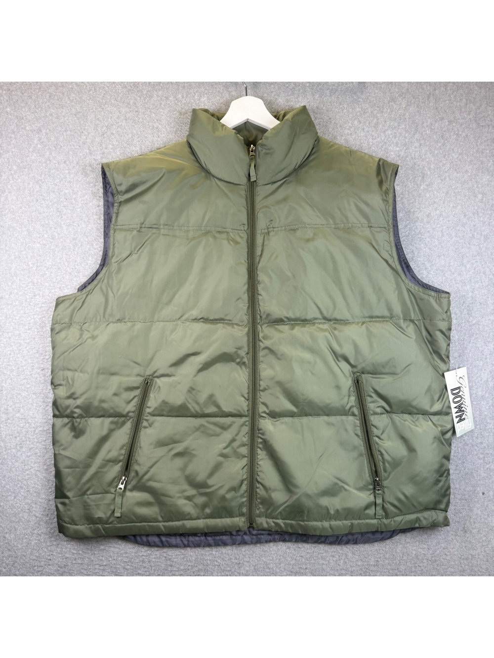 NOS Shaver Lake Mens Puffer Vest Green Full Zip Down Quilted Outdoor Jacket XXL